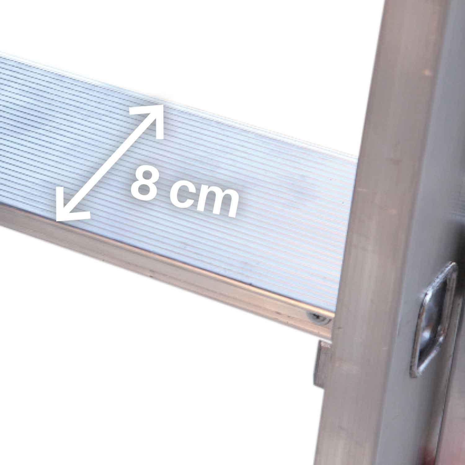 EN1112 | EN1100 | Escalera de apoyo con peldaños anchos Longitud de la escalera 363 cm.