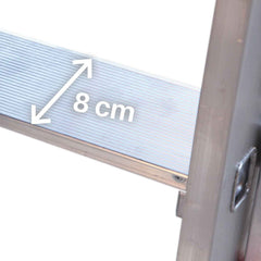 EN1112 | EN1100 | Escalera de apoyo con peldaños anchos Longitud de la escalera 363 cm.