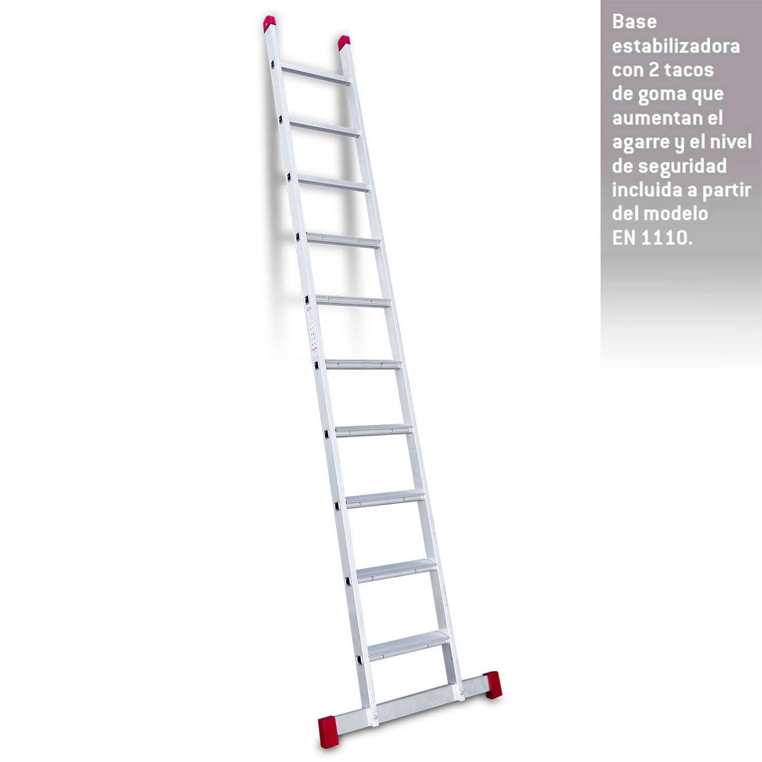 EN1110 | EN1100 | Escalera de apoyo con peldaños anchos Longitud de la escalera 307 cm.