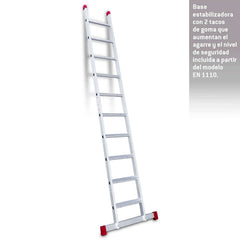 EN1110 | EN1100 | Escalera de apoyo con peldaños anchos Longitud de la escalera 307 cm.