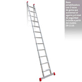 EN1112 | EN1100 | Escalera de apoyo con peldaños anchos Longitud de la escalera 363 cm.