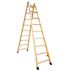LD04 | LDB | Escalera doble subida de madera Peldaños 4+4
