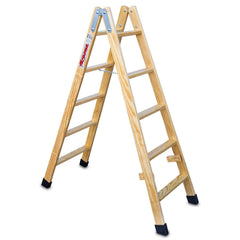 LD05 | LDB | Escalera doble subida de madera Peldaños 5+5