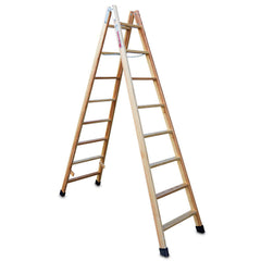 LD08 | LDB | Escalera doble subida de madera Peldaños 8+8
