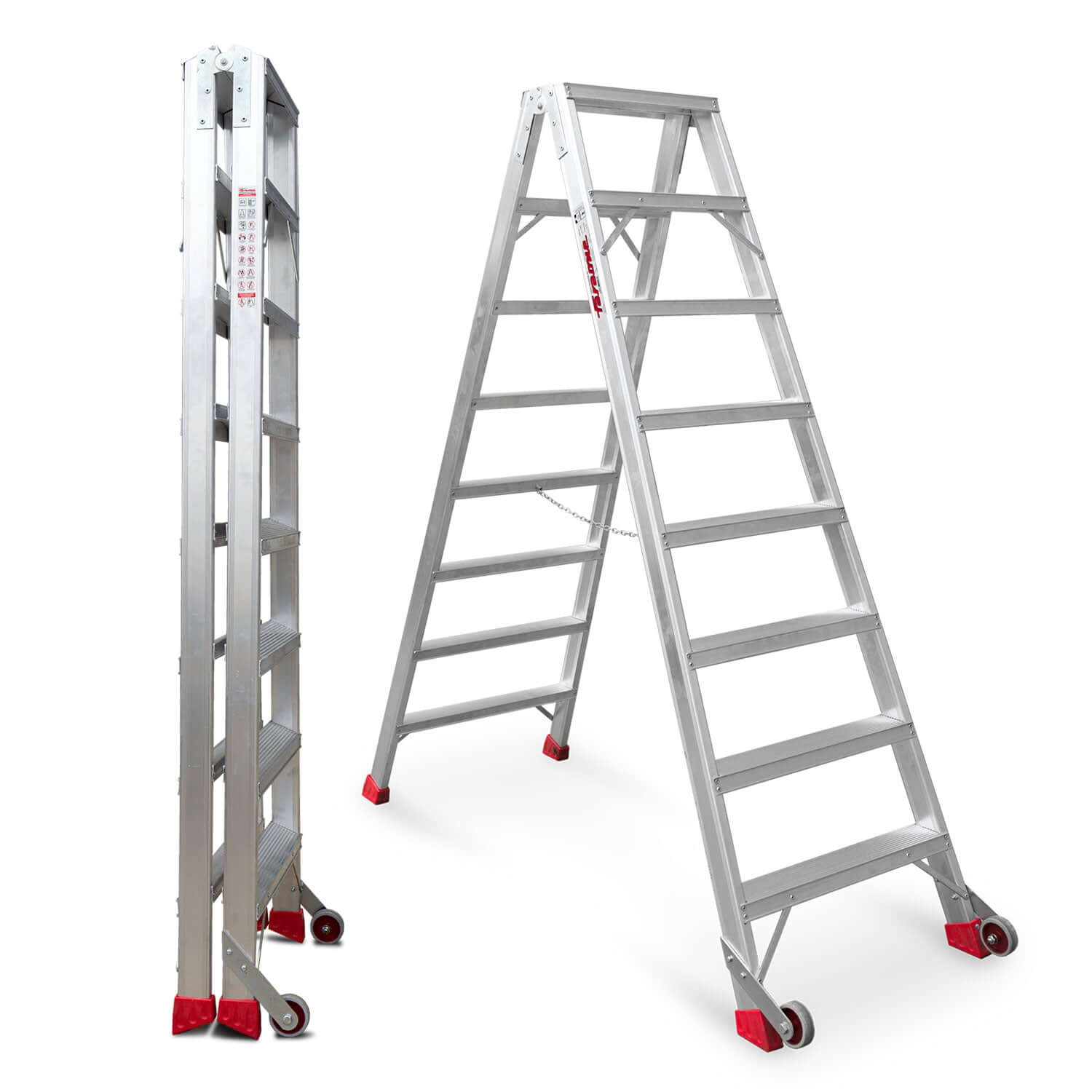 NDS7 | NDS | Escalera de tijera de doble subida Peldaños 7+7