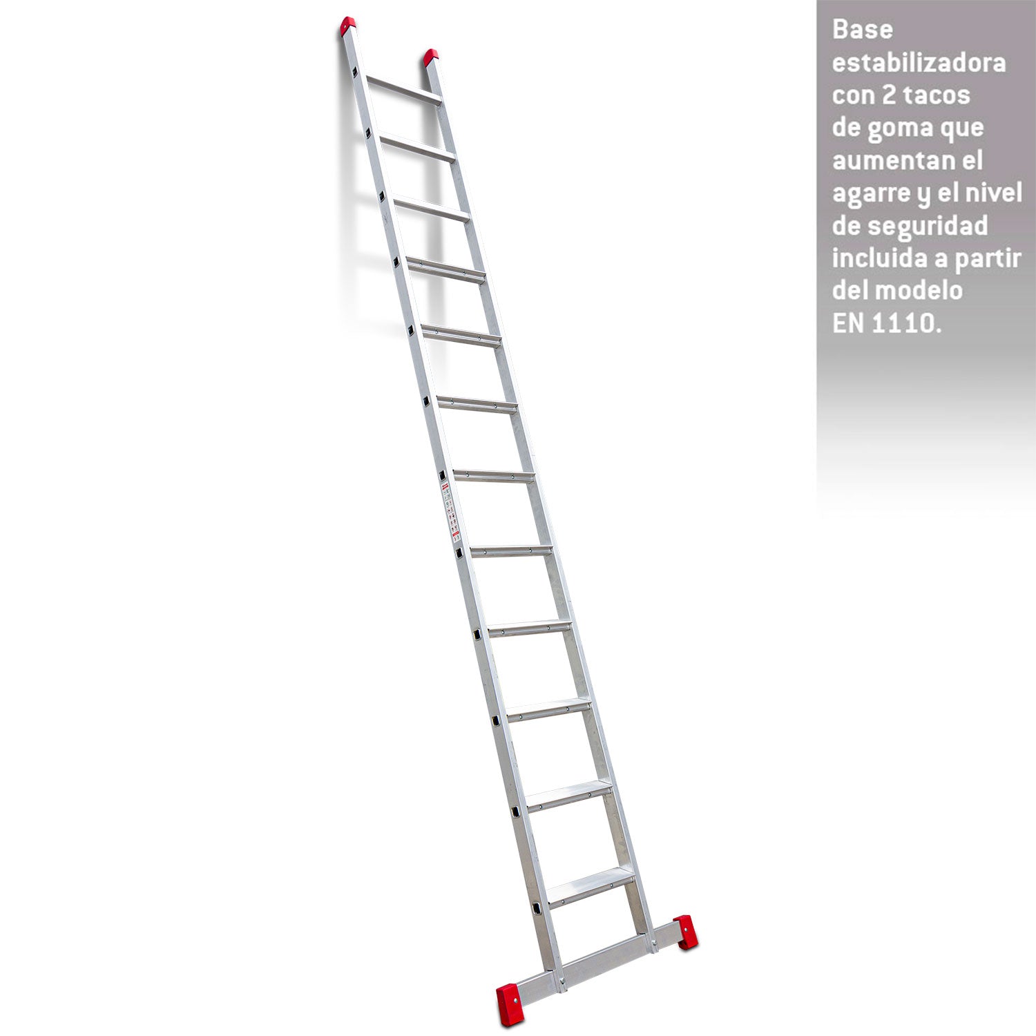 EN1112 | EN1100 | Escalera de apoyo con peldaños anchos Longitud de la escalera 363 cm.