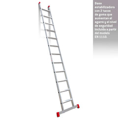 EN1112 | EN1100 | Escalera de apoyo con peldaños anchos Longitud de la escalera 363 cm.