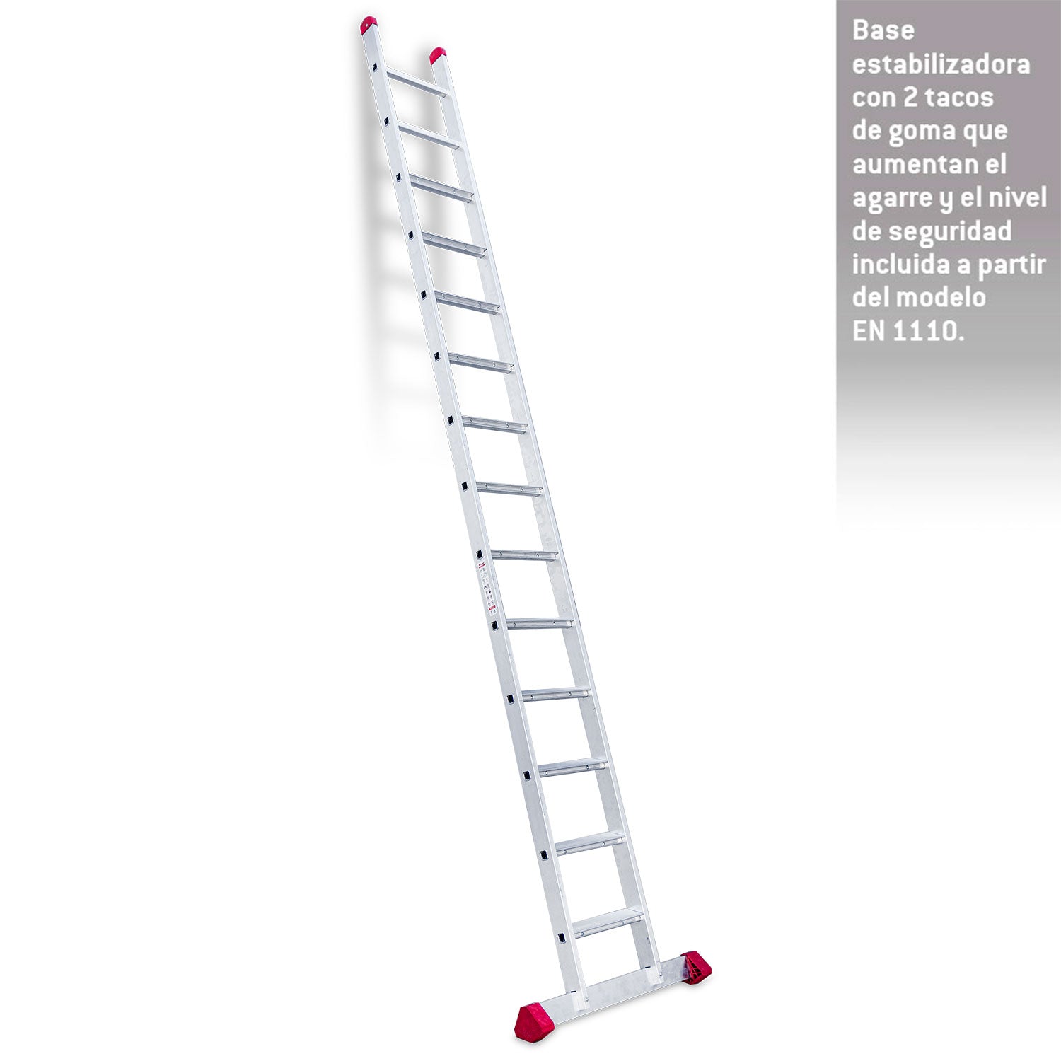 EN1114 | EN1100 | Escalera de apoyo con peldaños anchos Longitud de la escalera 419 cm.