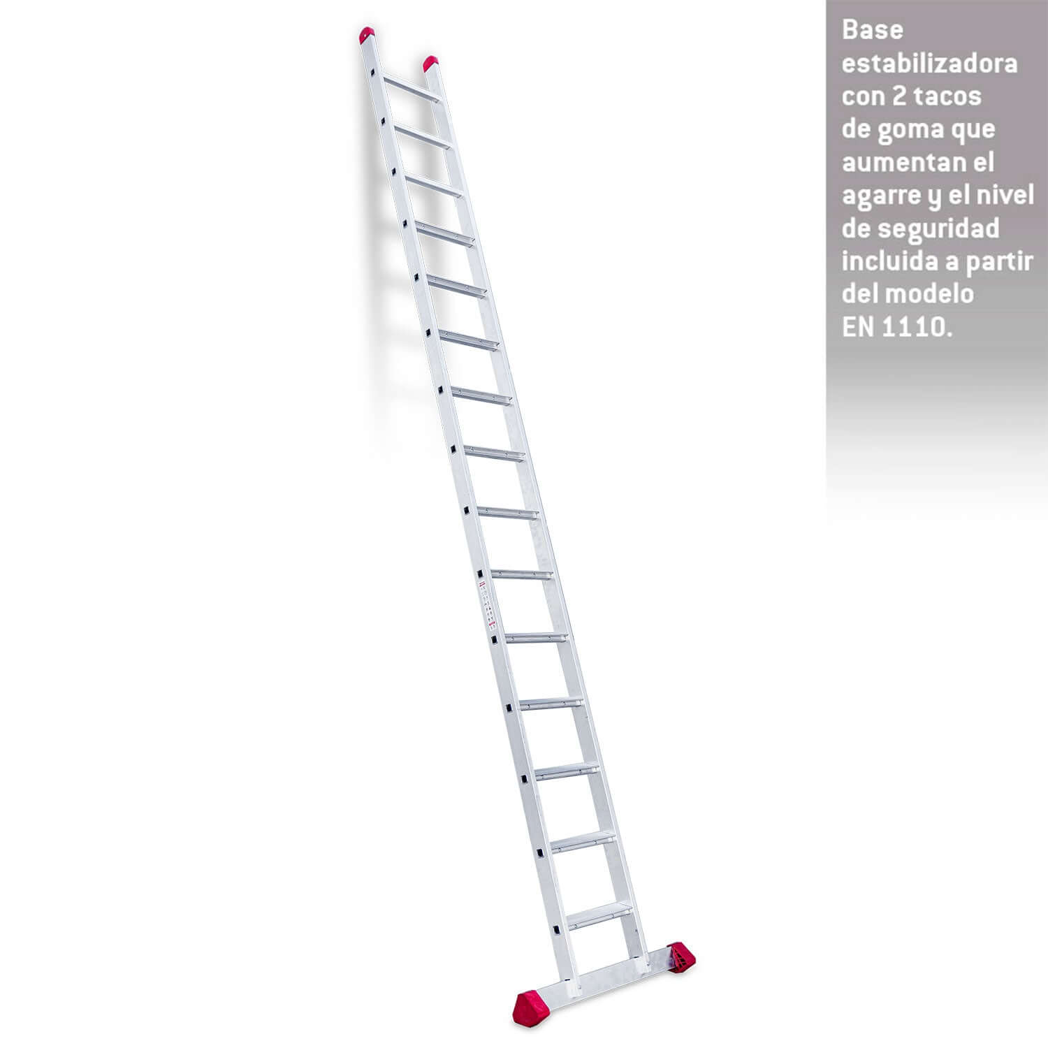 EN1115 | EN1100 | Escalera de apoyo con peldaños anchos Longitud de la escalera 447 cm.