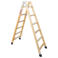 LD06 | LDB | Escalera doble subida de madera Peldaños 6+6