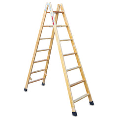 LD07 | LDB | Escalera doble subida de madera Peldaños 7+7