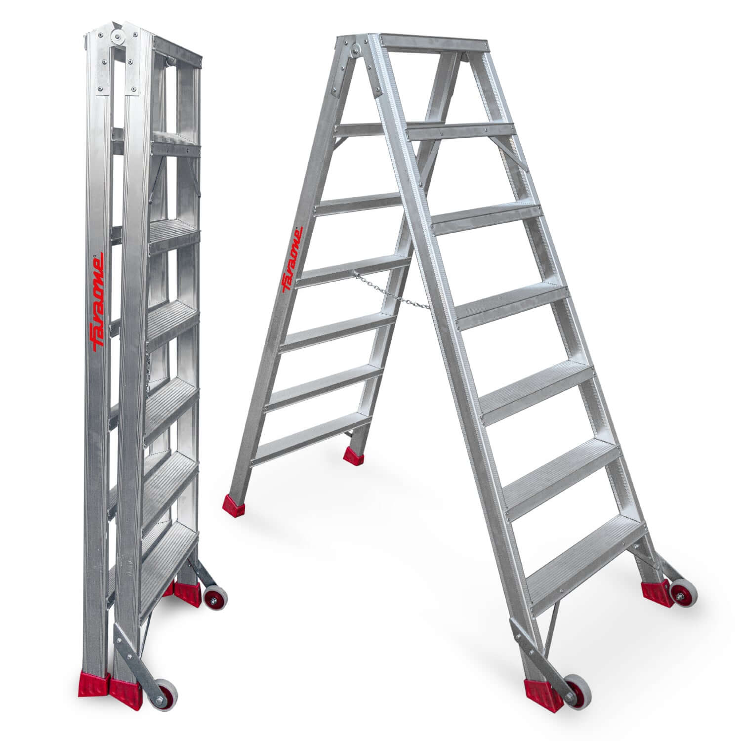 NDS7 | NDS | Escalera de tijera de doble subida Peldaños 7+7