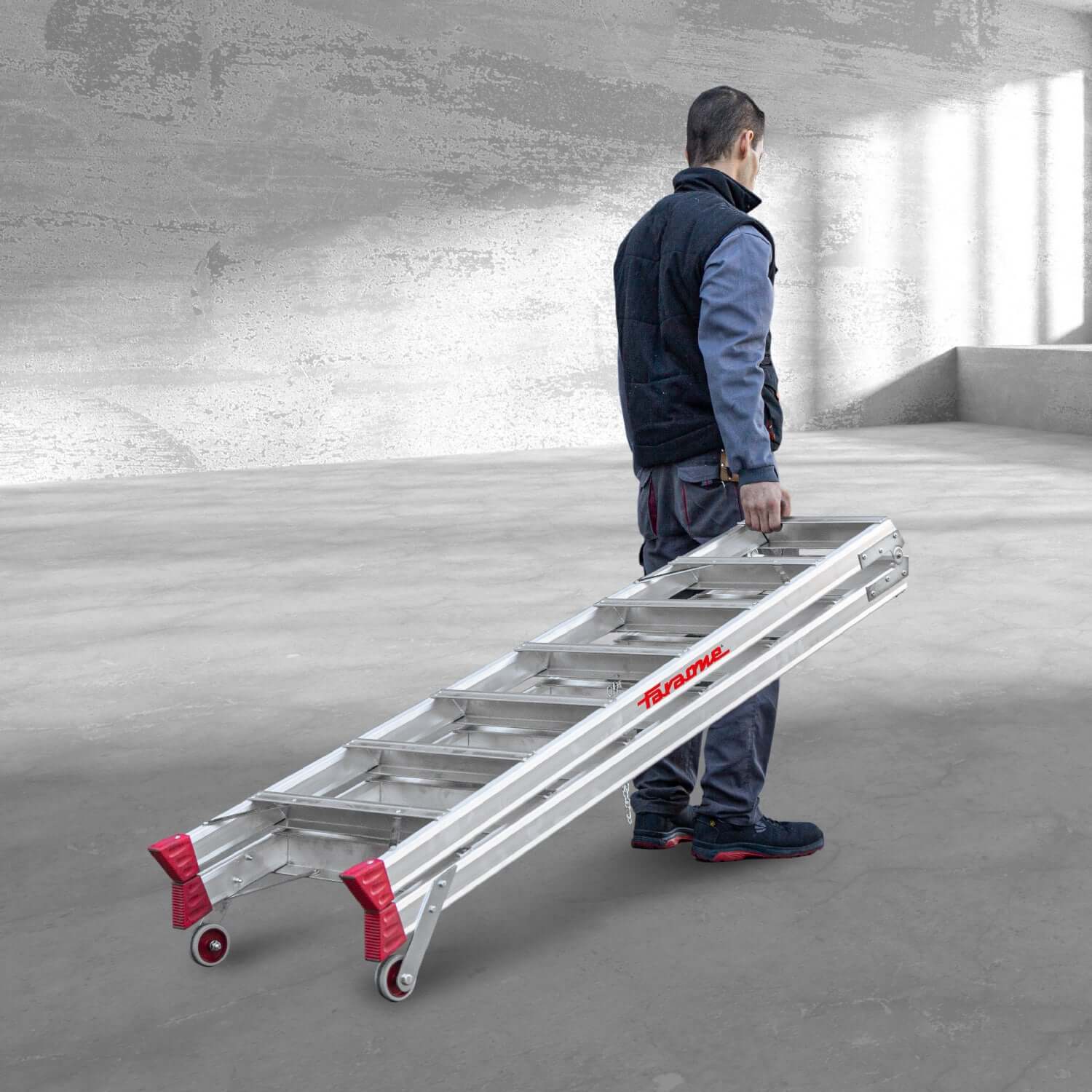 NDS7 | NDS | Escalera de tijera de doble subida Peldaños 7+7