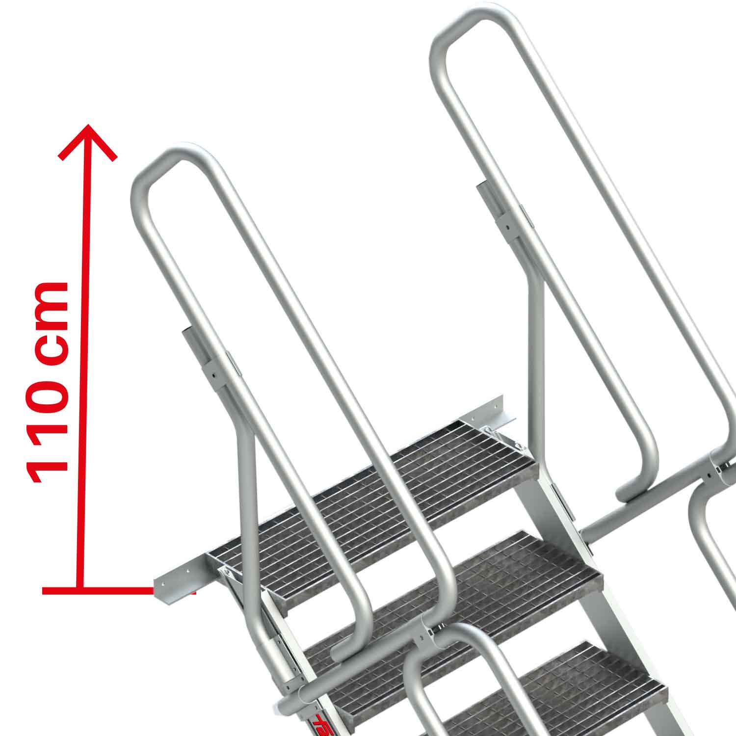 SG-T-03 | SG-T | Escalera para entreplantas y altillos | Tramex | Inclinación 45º Altura de desembarco 64 cm.