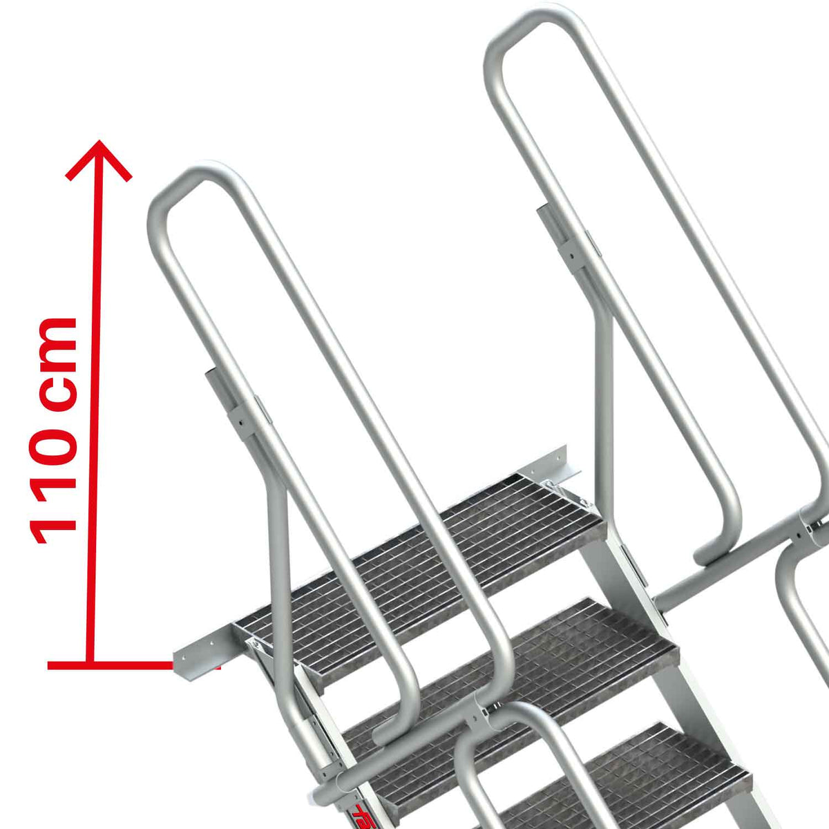 SG-T-03 | SG-T | Escalera para entreplantas y altillos | Tramex | Inclinación 45º Altura de desembarco 64 cm.