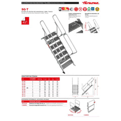 SG-T-03 | SG-T | Escalera para entreplantas y altillos | Tramex | Inclinación 45º Altura de desembarco 64 cm.